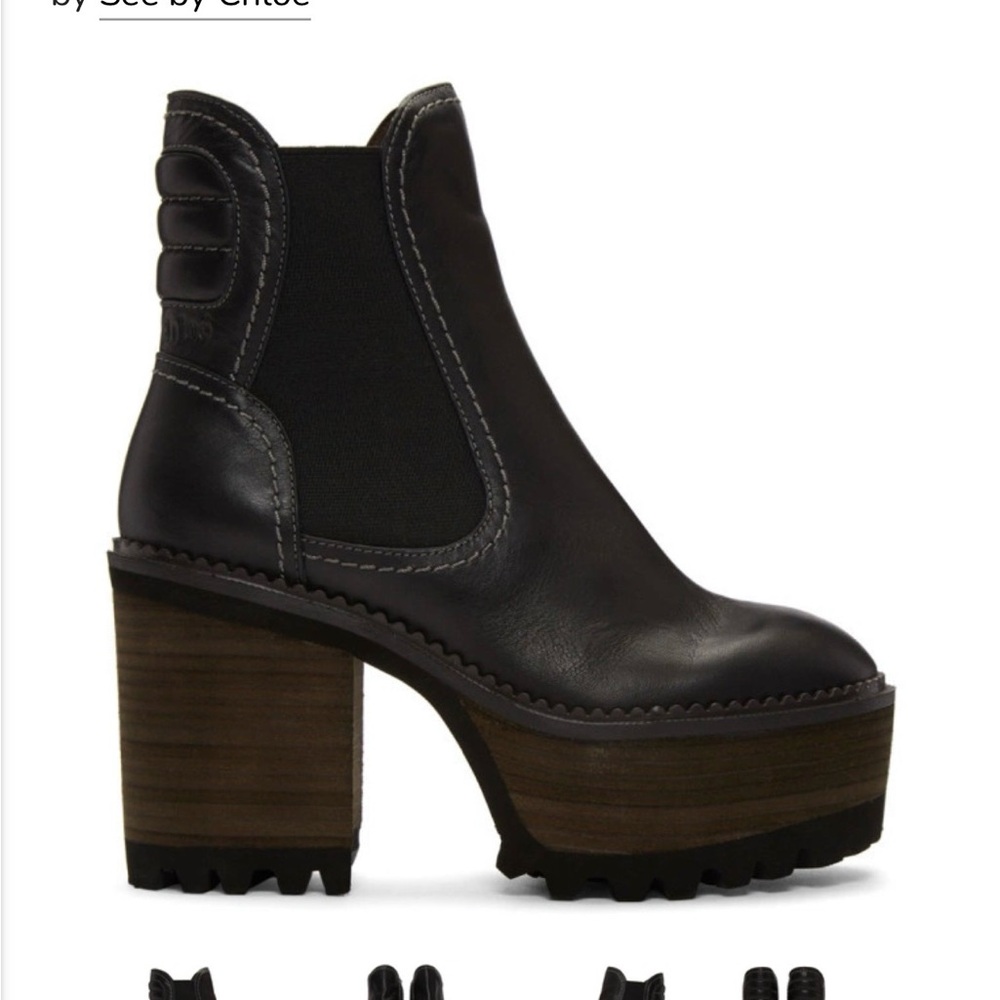 See by Chloe Black Erika Heeled Boots Size 41 EU - Picture 2 of 14